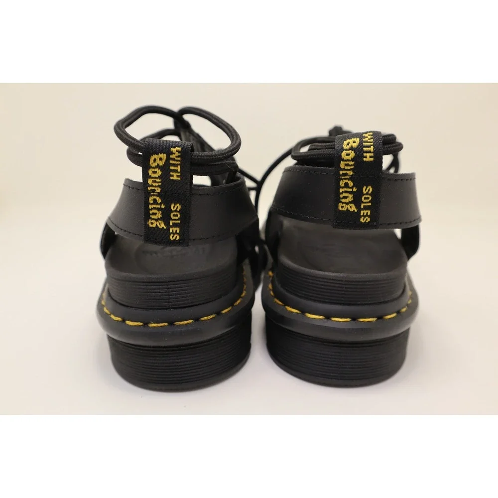 Dr. Martens Nartilla Black Gladiator Sandals Women's 9 UK 7 EU 41 Lace Up NWOB